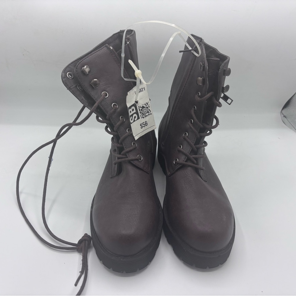 Cinak Dark Brown Women’s Combat Boots- 6